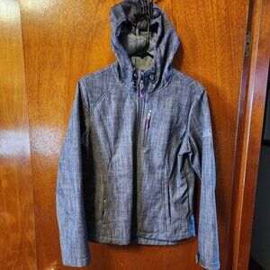 Women's Small ZeroXposur Gray Full Zip Lined Hooded Jacket EUC